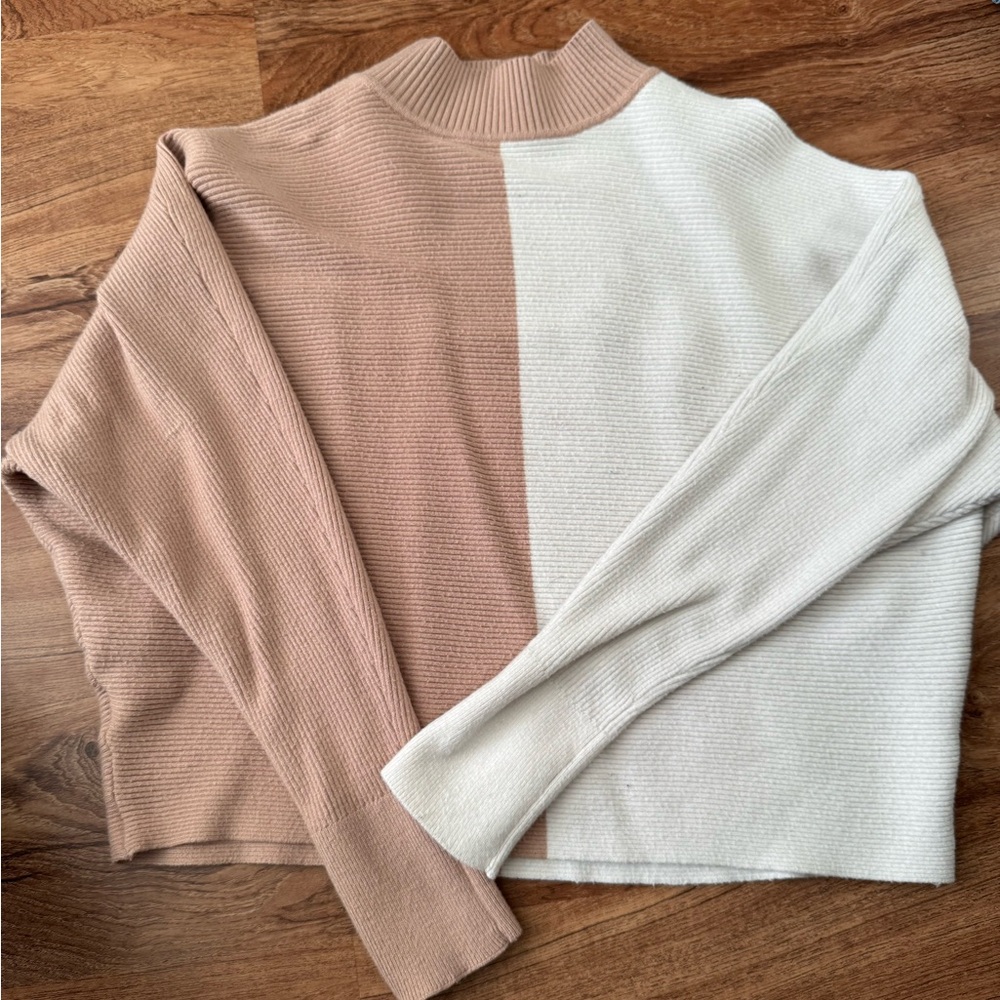 Primark Two-Tone Sweater - Cream and Tan